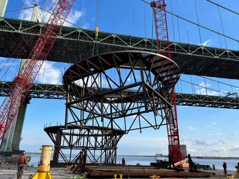 DRBA Ship Collision Protection System 10-10-2023 #7 Delaware Memorial Bridge Ship Collision Prevention System Construction Photos